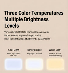 GZ-666 Tri-Color LED Fill Light with Adjustable Brightness, Clip-On Rechargeable Video Light for Phones and Cameras, Ideal for Live Streaming and Content Creation, 3000K–7000K Color Range, 4000mAh Battery