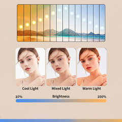 GZ-666 Tri-Color LED Fill Light with Adjustable Brightness, Clip-On Rechargeable Video Light for Phones and Cameras, Ideal for Live Streaming and Content Creation, 3000K–7000K Color Range, 4000mAh Battery