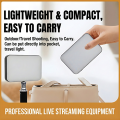 GZ-666 Tri-Color LED Fill Light with Adjustable Brightness, Clip-On Rechargeable Video Light for Phones and Cameras, Ideal for Live Streaming and Content Creation, 3000K–7000K Color Range, 4000mAh Battery