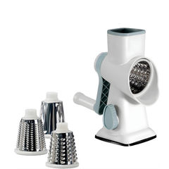 Rotary Cheese Grater and Vegetable Slicer with Hand Crank, Stainless Steel Drum Grater for Vegetables, Cheese and Nuts, Manual Kitchen Grating Tool with Handle.