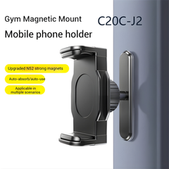 Magnetic Phone Holder with 6 N52 Strong Magnets, 360° Adjustable Gym & Golf Cart Phone Mount, Metal Base, Universal Holder for 4–7 Inch Smartphones