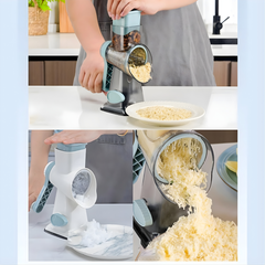 Rotary Cheese Grater and Vegetable Slicer with Hand Crank, Stainless Steel Drum Grater for Vegetables, Cheese and Nuts, Manual Kitchen Grating Tool with Handle.