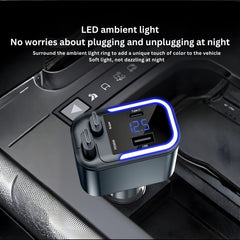 LC-0368 Type-C 180W Car Charger 5-in-1 USB-C Fast Charger with Dual Retractable Cables, PD30W Super Fast Charge, LED Display, 12V-24V for Cars & Trucks, Compatible with iPhone, Samsung Galaxy, Huawei, Xiaomi, Oppo, Vivo, Android Devices