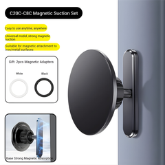 Magnetic Phone Holder with 6 N52 Strong Magnets, 360° Adjustable Gym & Golf Cart Phone Mount, Metal Base, Universal Holder for 4–7 Inch Smartphones