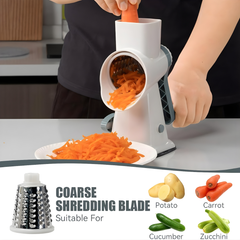 Rotary Cheese Grater and Vegetable Slicer with Hand Crank, Stainless Steel Drum Grater for Vegetables, Cheese and Nuts, Manual Kitchen Grating Tool with Handle.