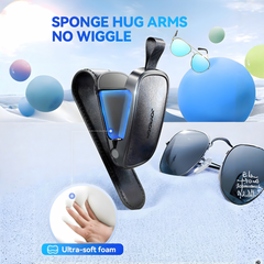 Magnetic Sunglasses Holder for Car Visor, One-Handed Grip with N52 Strong Magnet, 20° Adjustable Safety Lock, Universal Fit for All Glasses, Ultra Soft Foam Interior, Compact Car Accessories Organizer