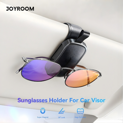 Magnetic Sunglasses Holder for Car Visor, One-Handed Grip with N52 Strong Magnet, 20° Adjustable Safety Lock, Universal Fit for All Glasses, Ultra Soft Foam Interior, Compact Car Accessories Organizer