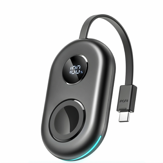 2500mAh Portable Wireless Watch Charger for Apple Watch, Magnetic Charging with Real-Time Battery Level Display, Built-in USB-C Cable, Compact Design for Travel and Everyday Use